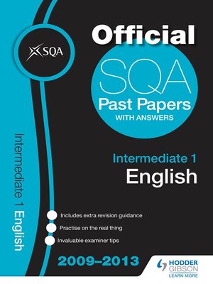 cover image of SQA Past Papers 2013 Intermediate 1 English